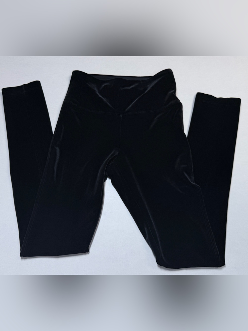 WHBM Black Velvet The Legging Mid Rise Pants XS
